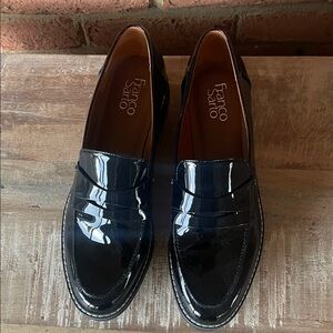 Franco Sarto Black Patent Loafers